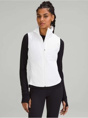 Lululemon Push Your Pace Vest White Water Repellent Running Puffer Pockets 10